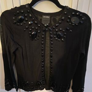 Anna Sui Linen Embellished Cardigan sz P